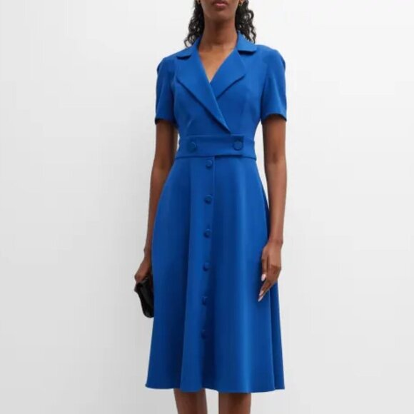 Black Halo Ingrid Notched-Collar A-Line Dress - Picture 1 of 1